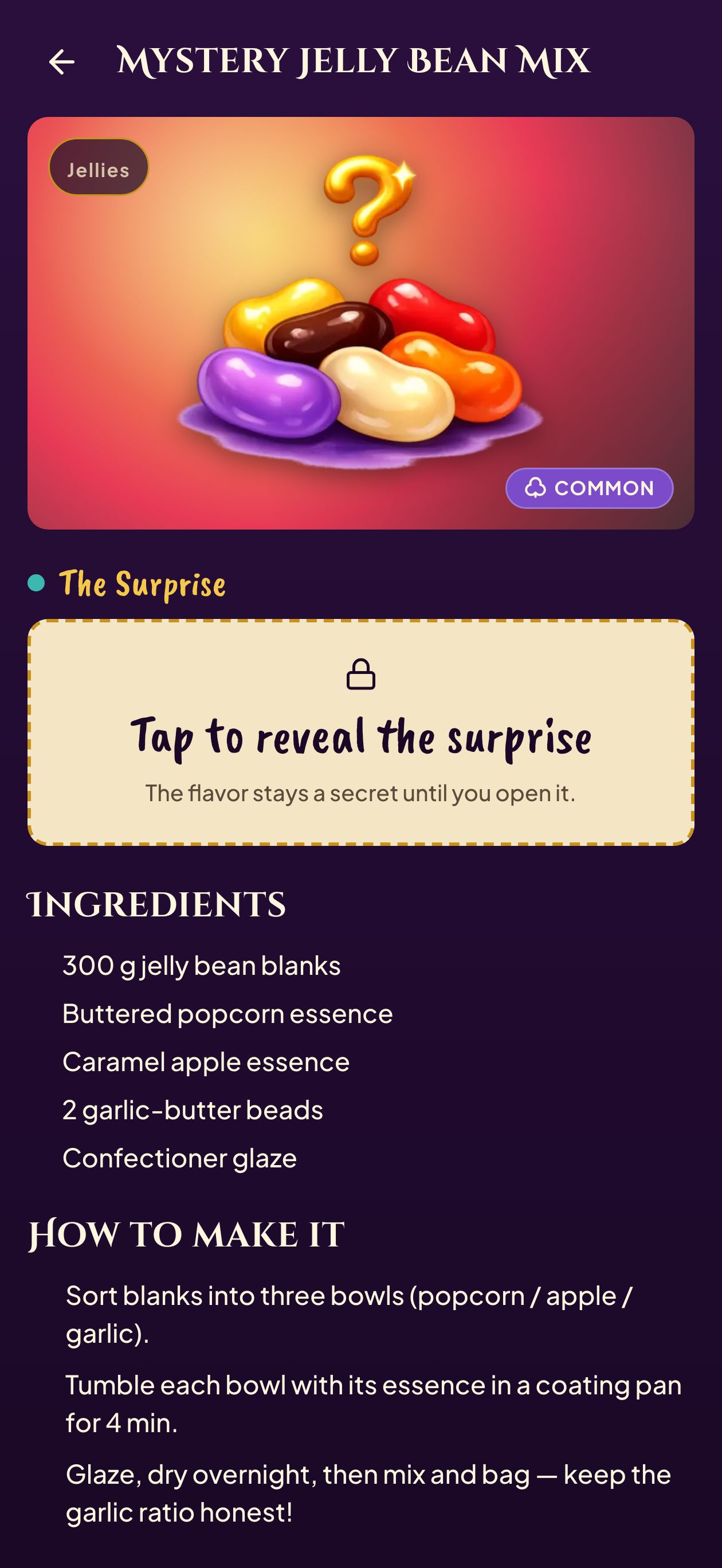 Tap to reveal the surprise — Mystery Jelly Bean Mix