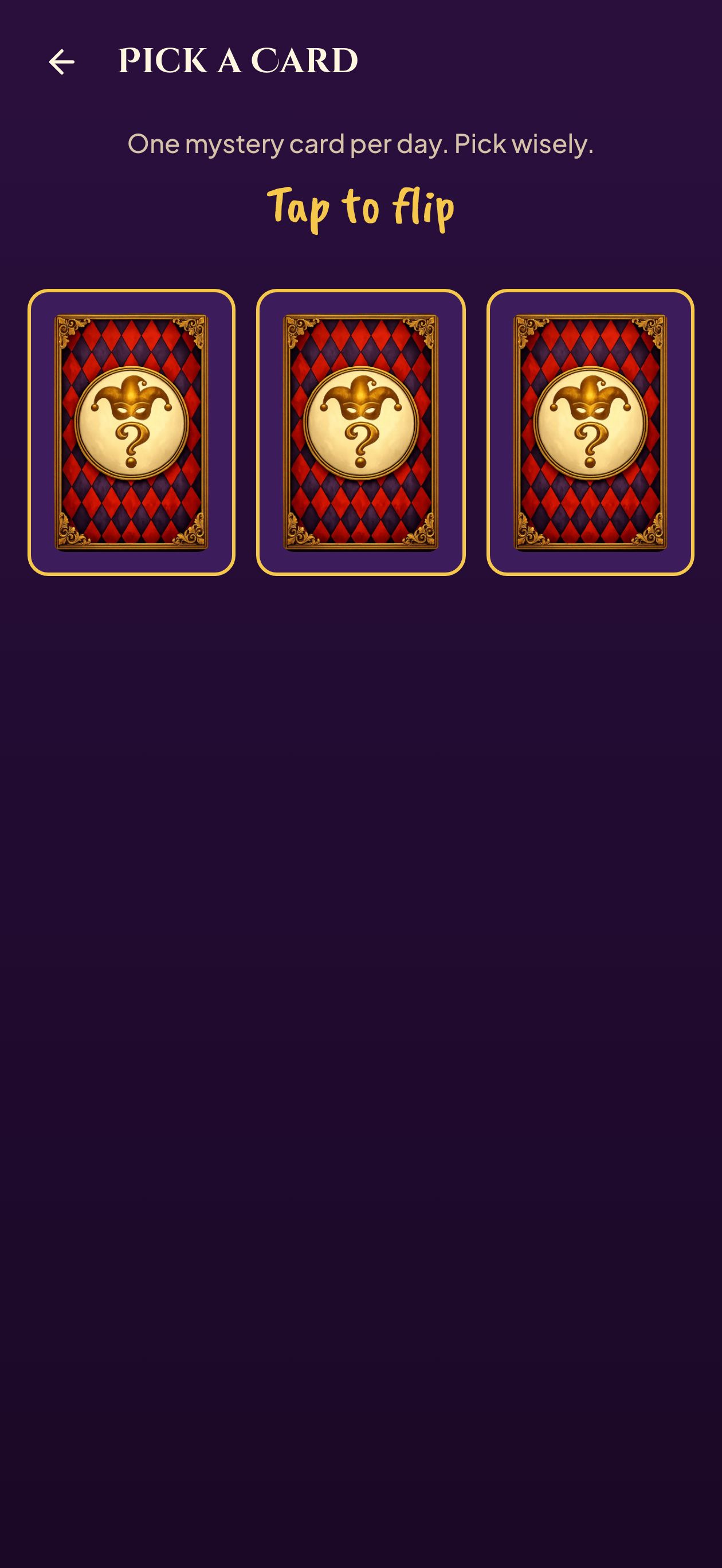 Mystery card flip